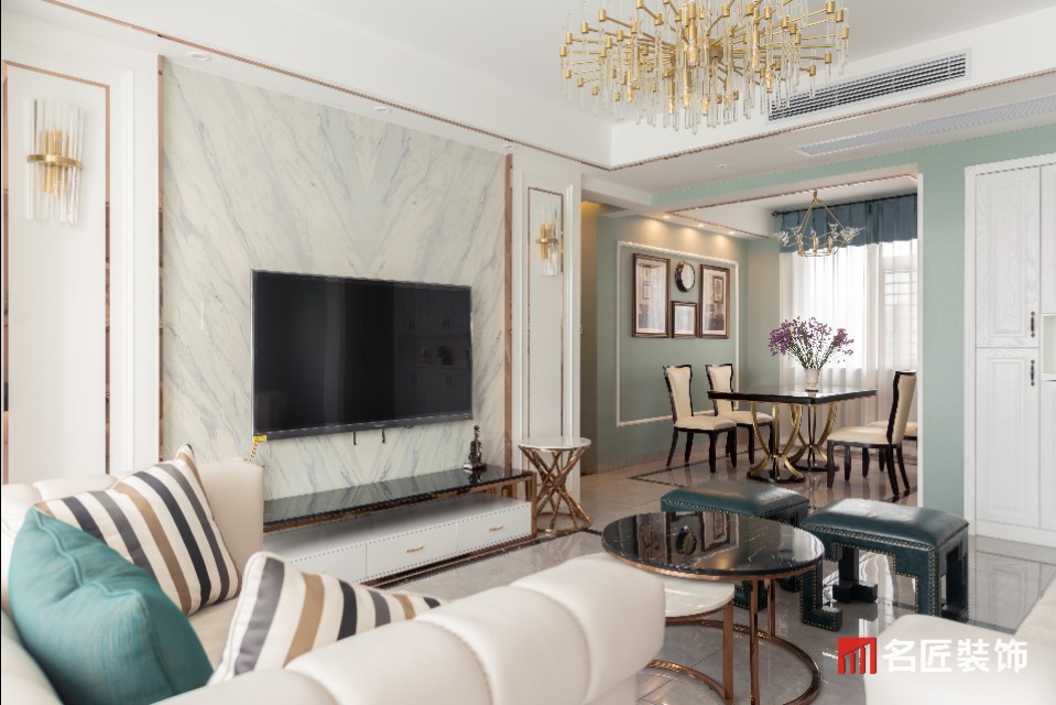 名匠装修案例现代简约高级,名匠装饰新中式风格装修案例