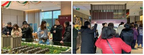 下雨也挡不住顾客们进店,下雨也阻挡不住客户看房的热情