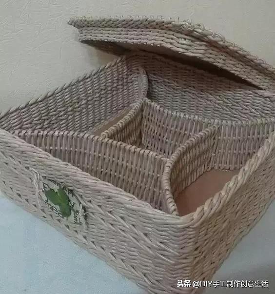 旧报纸变废为宝手工编织收纳筐,旧报纸制作简易的收纳筐