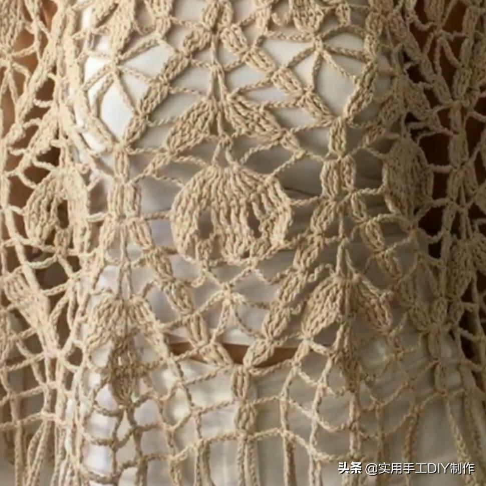 彩色蕾丝钩织披肩拼接花,晓夏手工钩编扇形花披肩