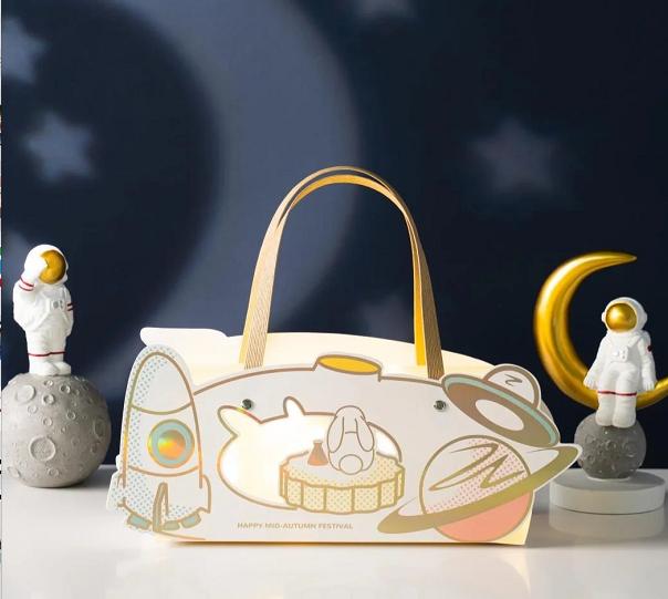 中秋创意礼盒包装空盒子,中秋月饼礼盒通版牛皮纸包装案例