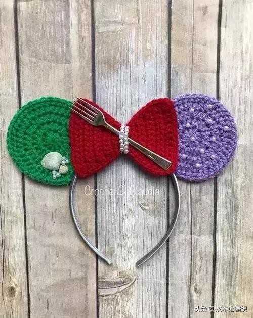 蝴蝶结的钩法教程全过程,金边蝴蝶结钩针详细教程图解