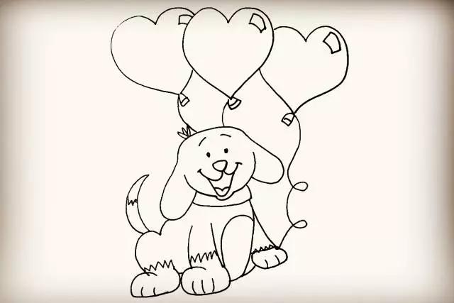 小狗简笔画ins风简单又好看图片,简单又超凶的小狗简笔画图片图文