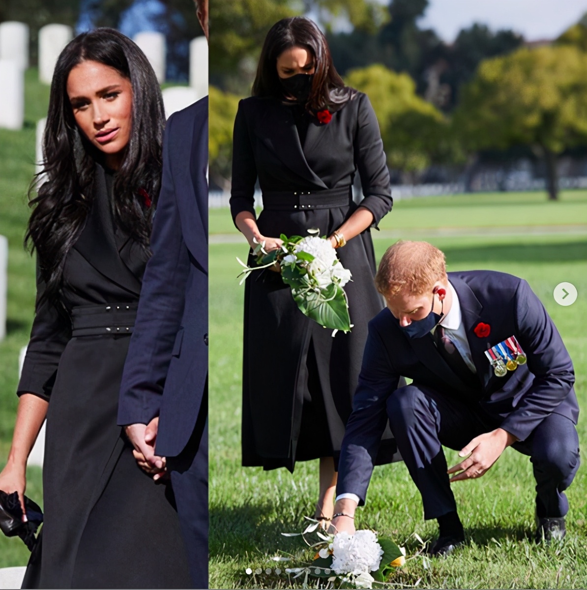 梅根高跟鞋踩草坪与凯特隔空较量,哈里正装挂满勋章不舍王子身份
