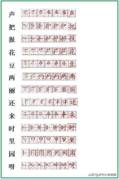 小学一年级语文上册生字笔顺大全,一年级下册语文静夜思生字笔顺