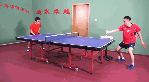 直板反手推挡弧圈球教学,直板推挡如何接对方的大力弧圈球