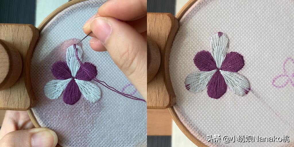 刺绣兰花发饰制作,手工刺绣发饰