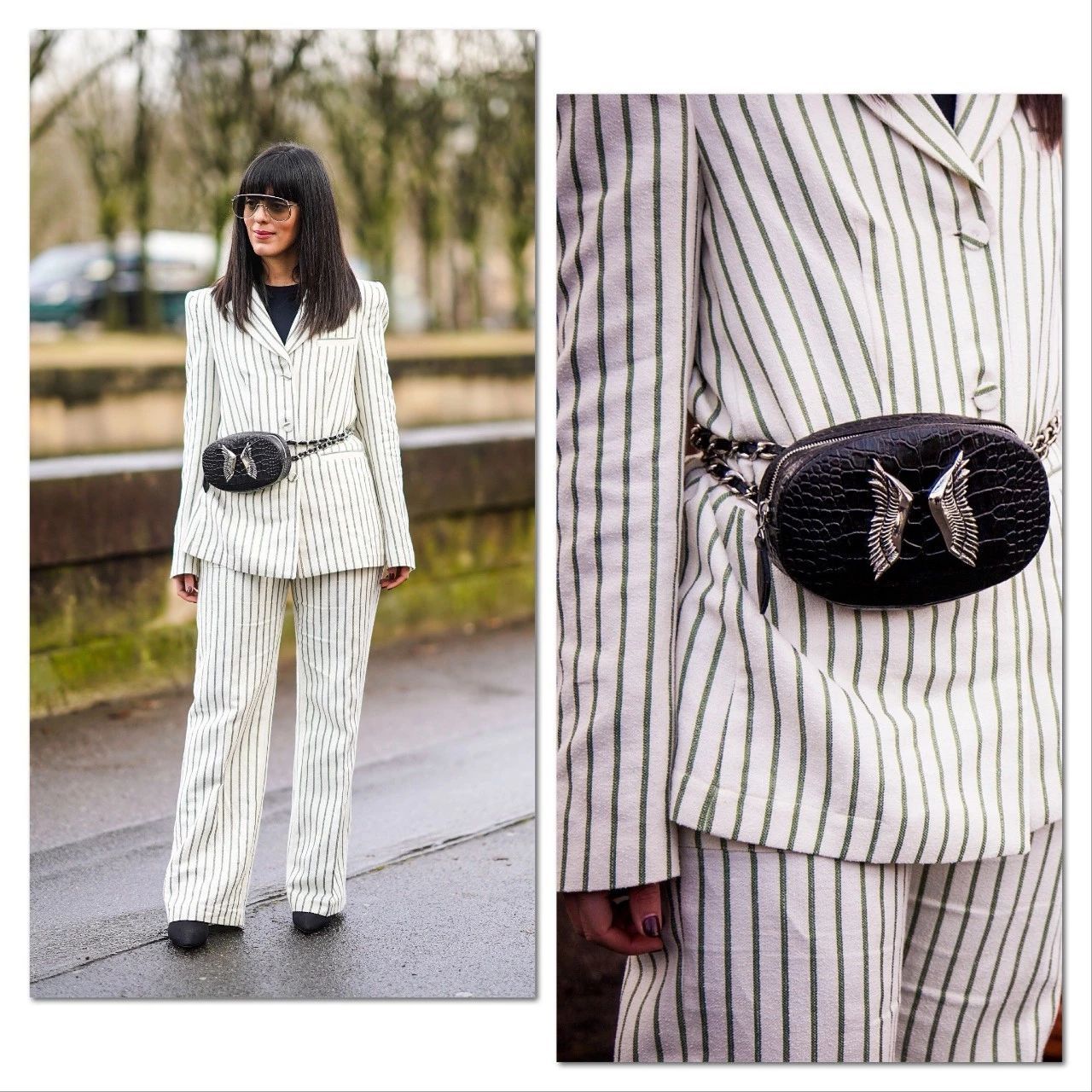 大衣配背包好看吗,大衣配短款包包显个高