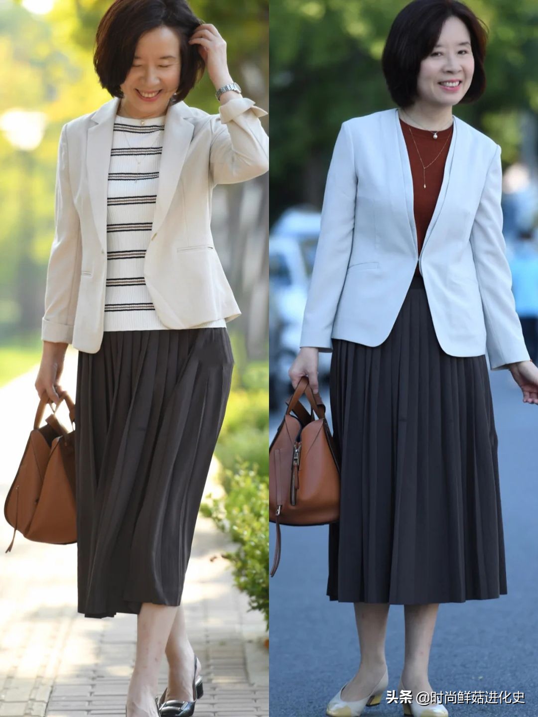 中年女人穿西装搭什么裤子,中年妇女穿西装配什么裤子