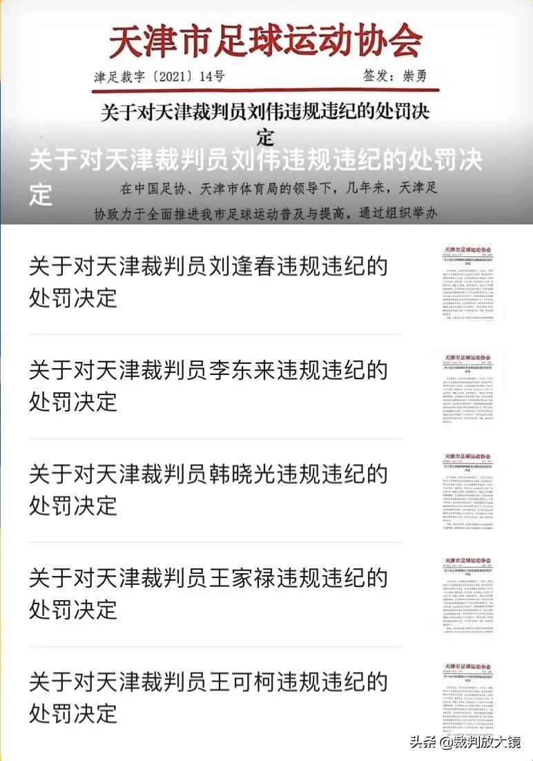 天津足协处罚最新消息,中国足协联赛裁判管理制度