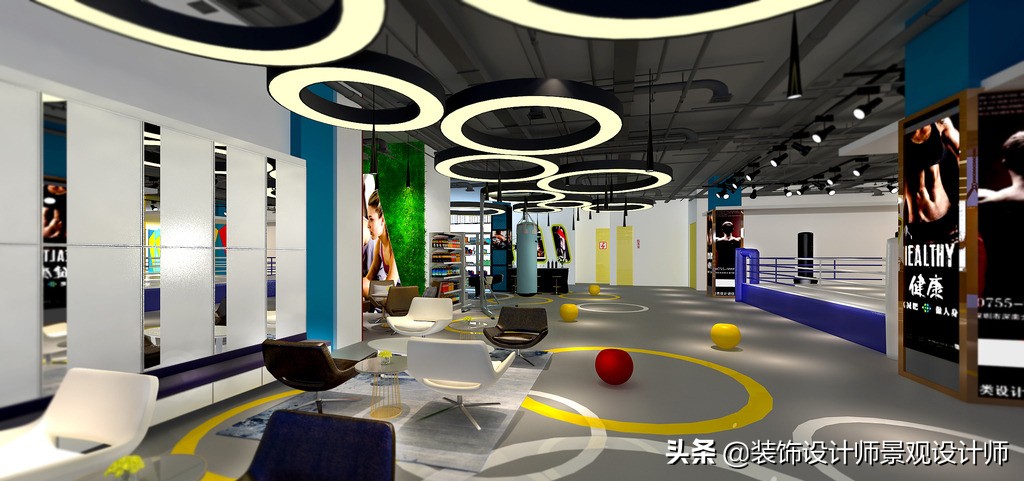 公司健身房设计效果图,书房健身房二合一设计效果图