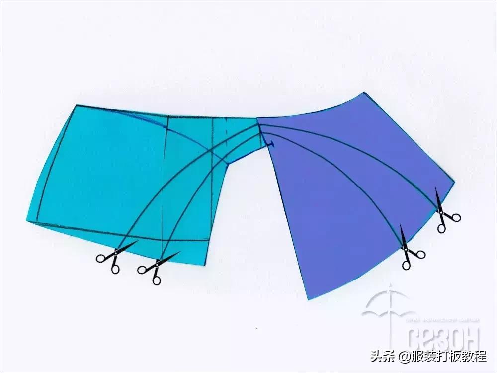 连衣裙的裁剪纸样,碎花公主连衣裙的裁剪方法及图样