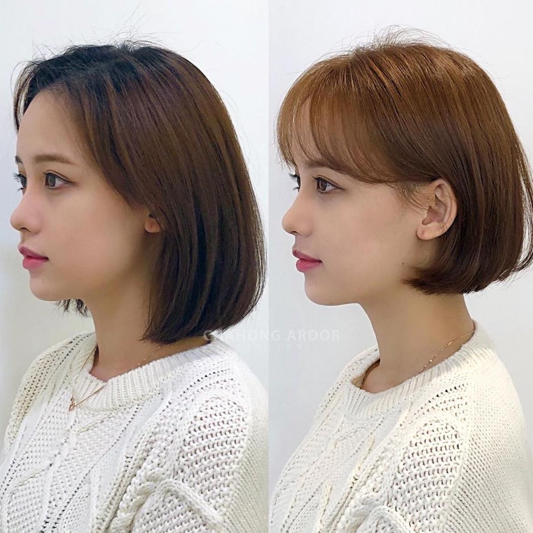 发型微整前后,发型微定型