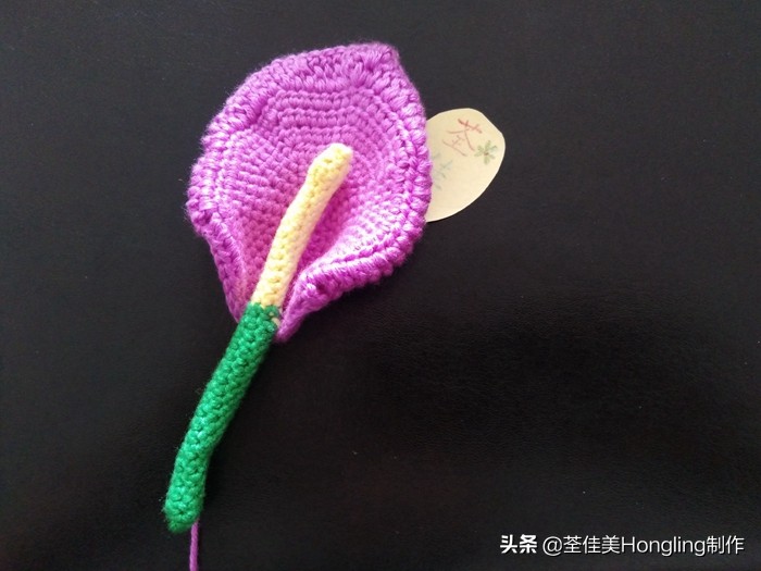 马蹄莲花的钩织教程,马蹄莲宽叶子的钩织教程