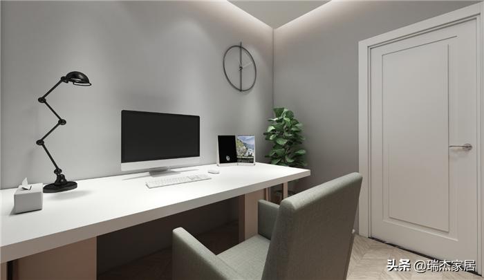 黑白对比层次分明，搭配木饰面格栅，给人一种简约纯净之美