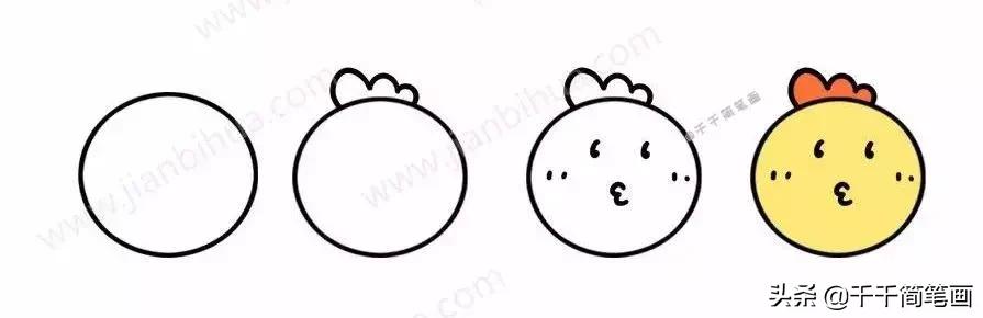 超级可爱的简笔画动物头像,呆萌小动物头像图片简笔画