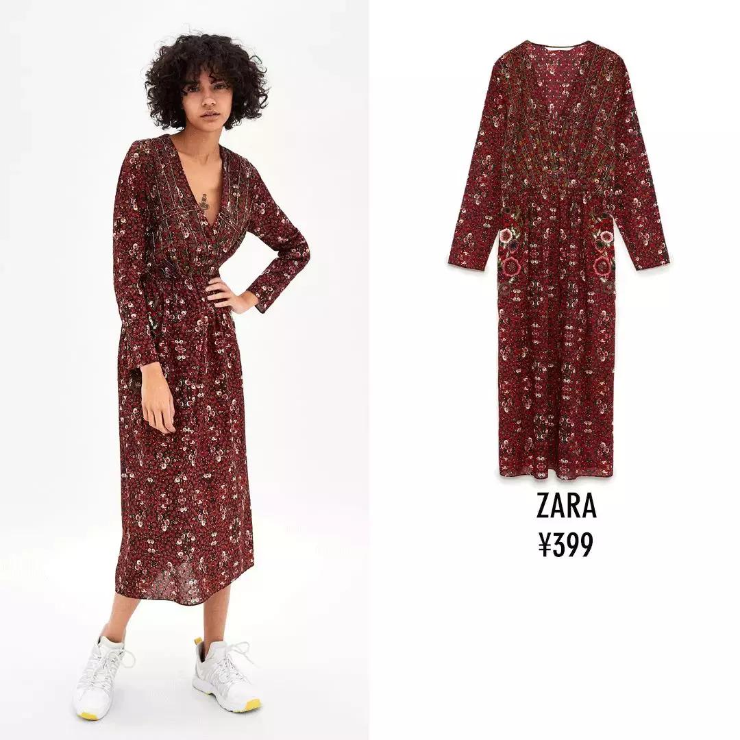 春季碎花裙推荐,玖姿春季碎花裙