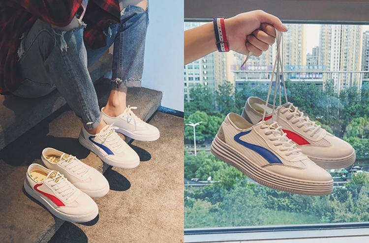 撞色潮鞋港风,潮酷休闲撞色鞋男生穿
