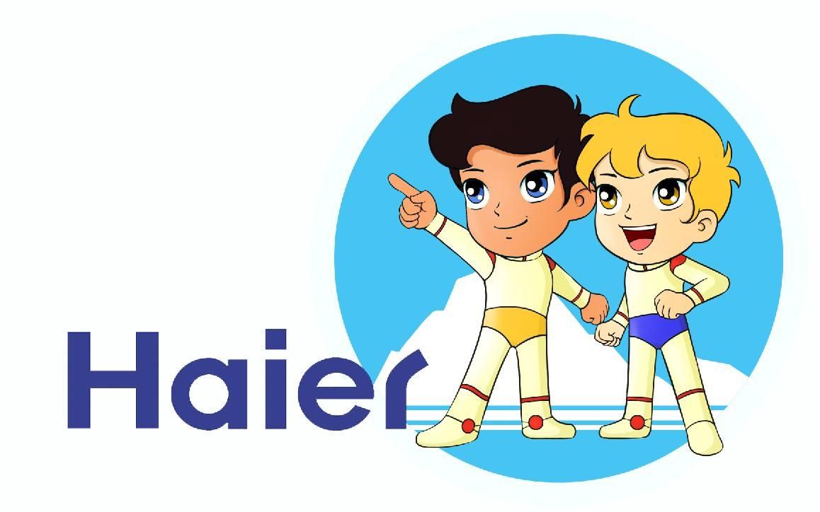 海尔两个小孩标志的变化,海尔标志两个小人