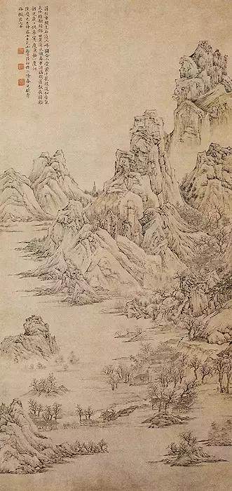 小央美水墨画作品欣赏,40幅养眼浅绛山水画