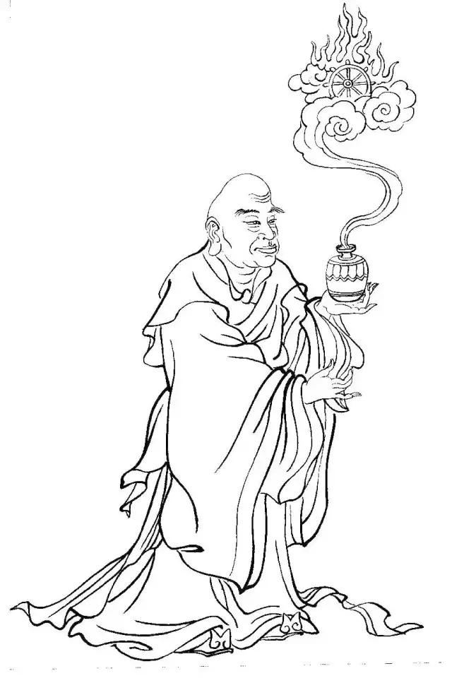 白描罗汉全本,罗汉白描100幅