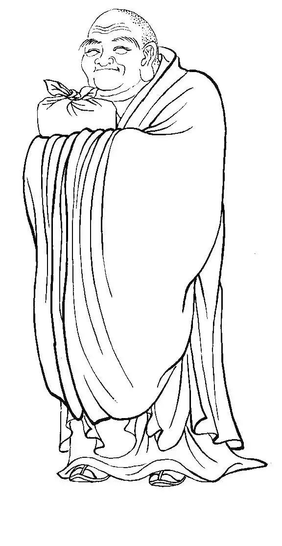 白描罗汉全本,罗汉白描100幅