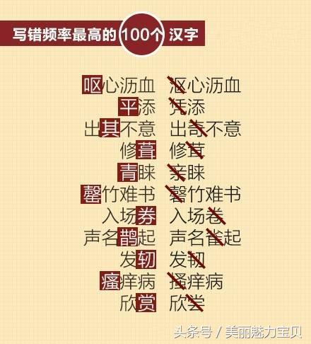 生活中最容易读错写错的十个汉字,孩子容易读错的汉字