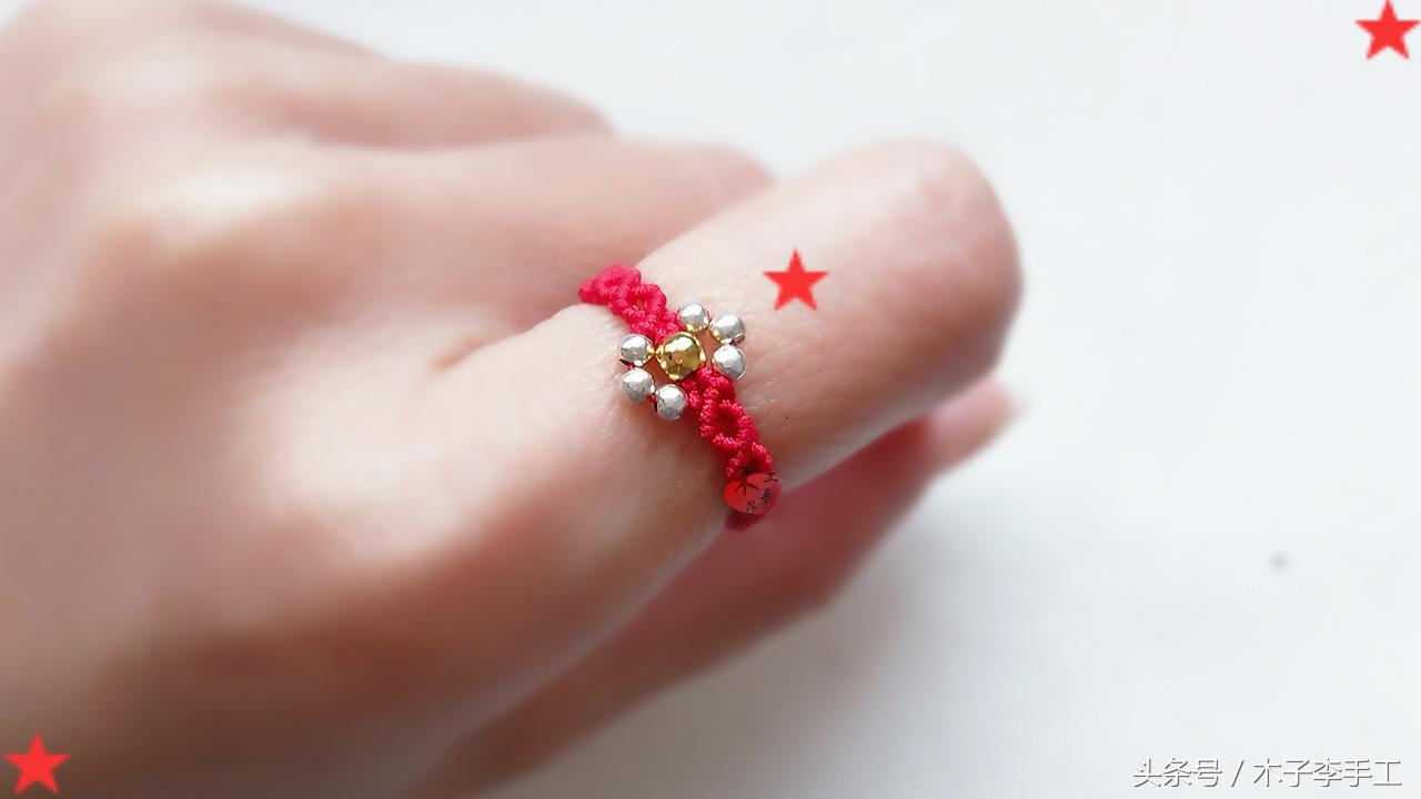 用细的红绳怎么做戒指,最近很火的手工蝴蝶结戒指