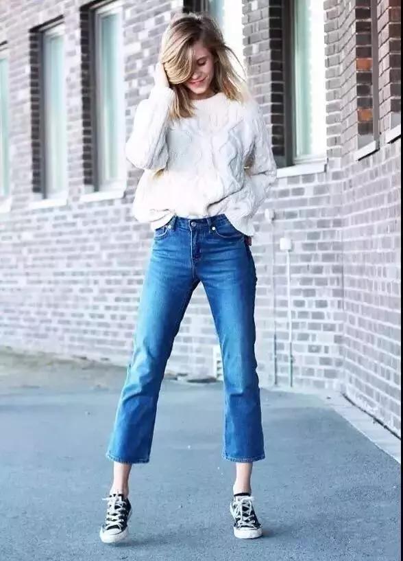 小个子直筒显瘦微喇叭裤,不开叉小个子微喇裤下垂感好百搭