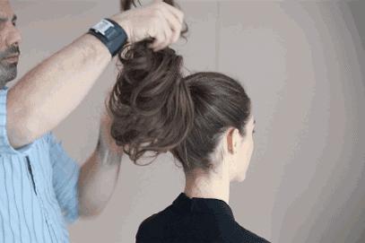 气质不够发型来凑下一句,新款优雅自然蓬松慵懒气质丸子头