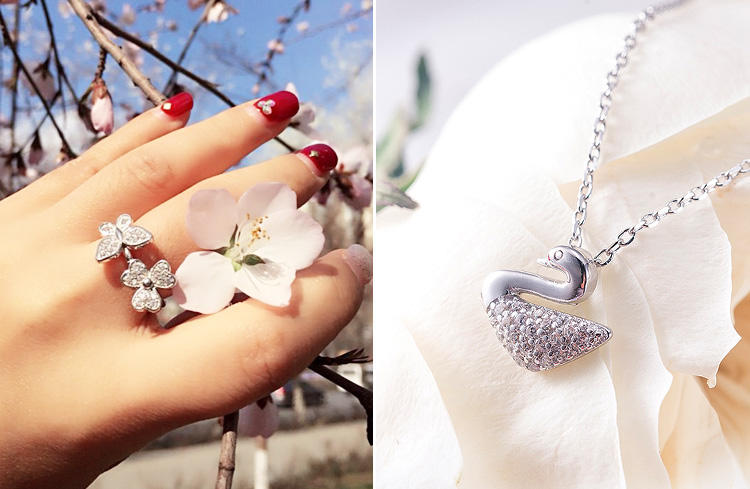 925银饰波光粼粼项链,繁花似锦手镯925银