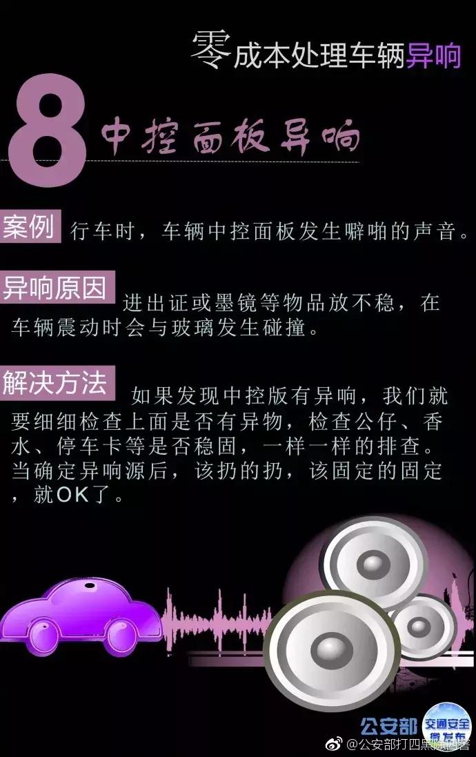 收藏备用！零成本处理车辆异响