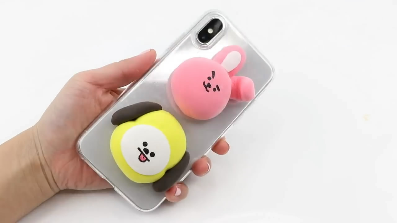 超轻粘土手机壳diy教程搞怪,黏土手机壳diy可爱搞怪的