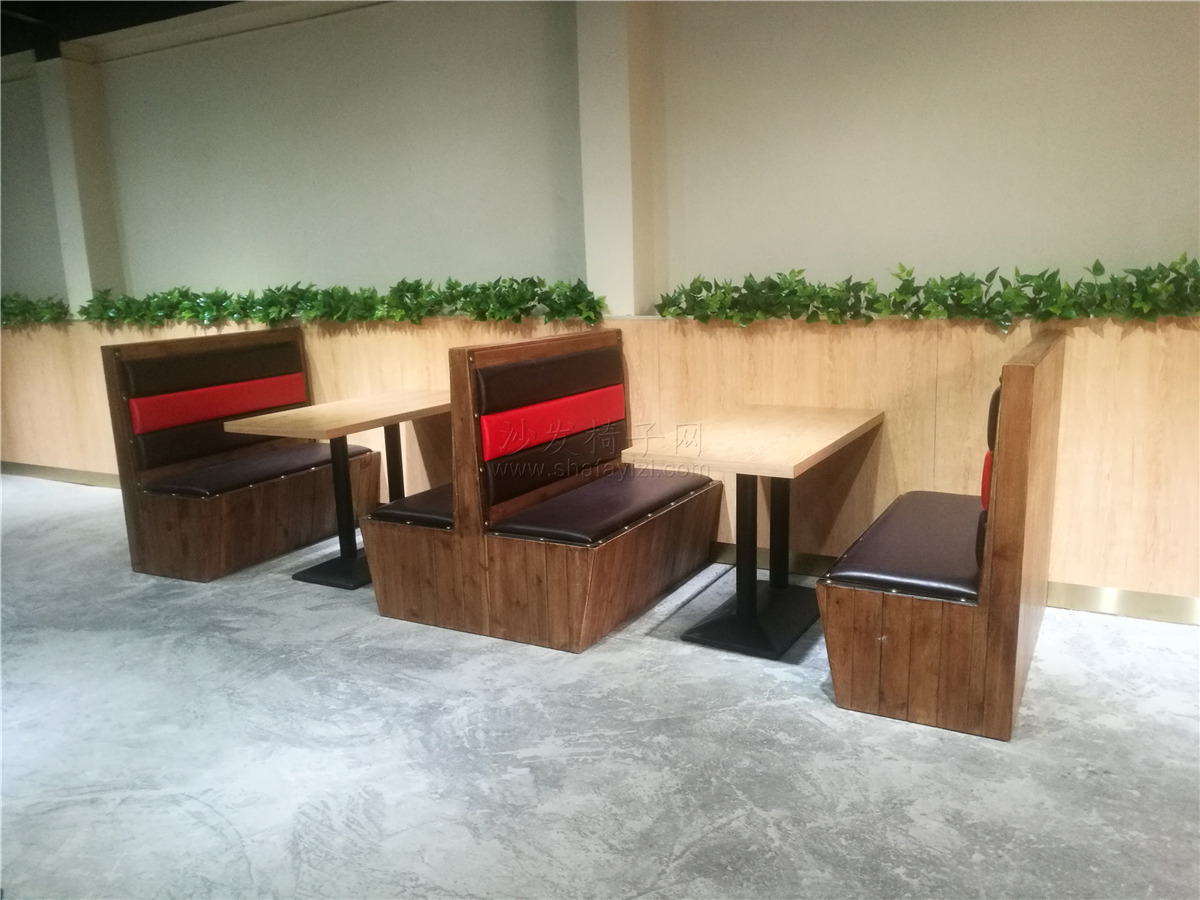 防腐木卡座沙发制作,餐厅卡座沙发极简