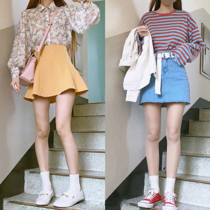 小清新袜子中筒袜怎么搭配,袜子都不穿还穿秋裤