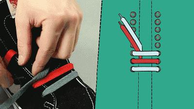 adidas贝壳头鞋带不打结系法,运动鞋鞋带系法教程男板鞋免打结