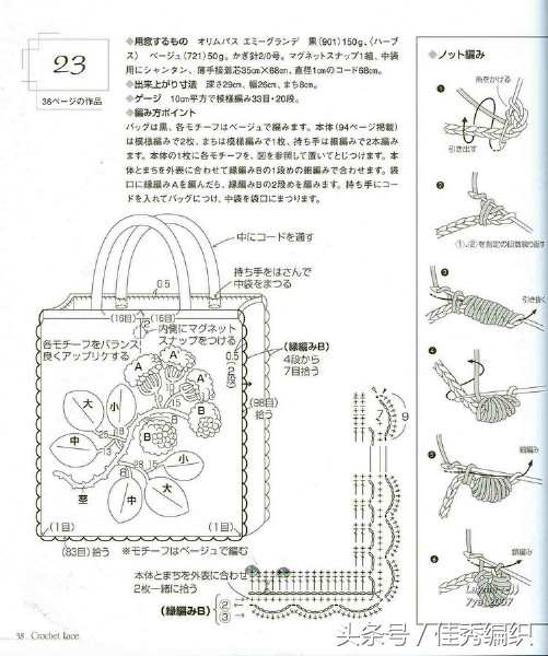 编织技巧｜漂亮的爱尔兰蕾丝钩针包包4款，喜欢吗？附图解