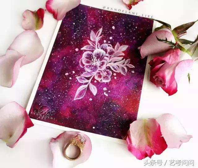 星空图片手绘水彩画视频,三至五年级水彩画星空画