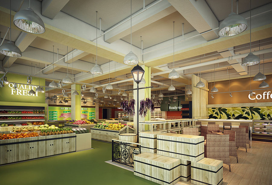 超市商店橱窗设计效果图,超市设计效果视频