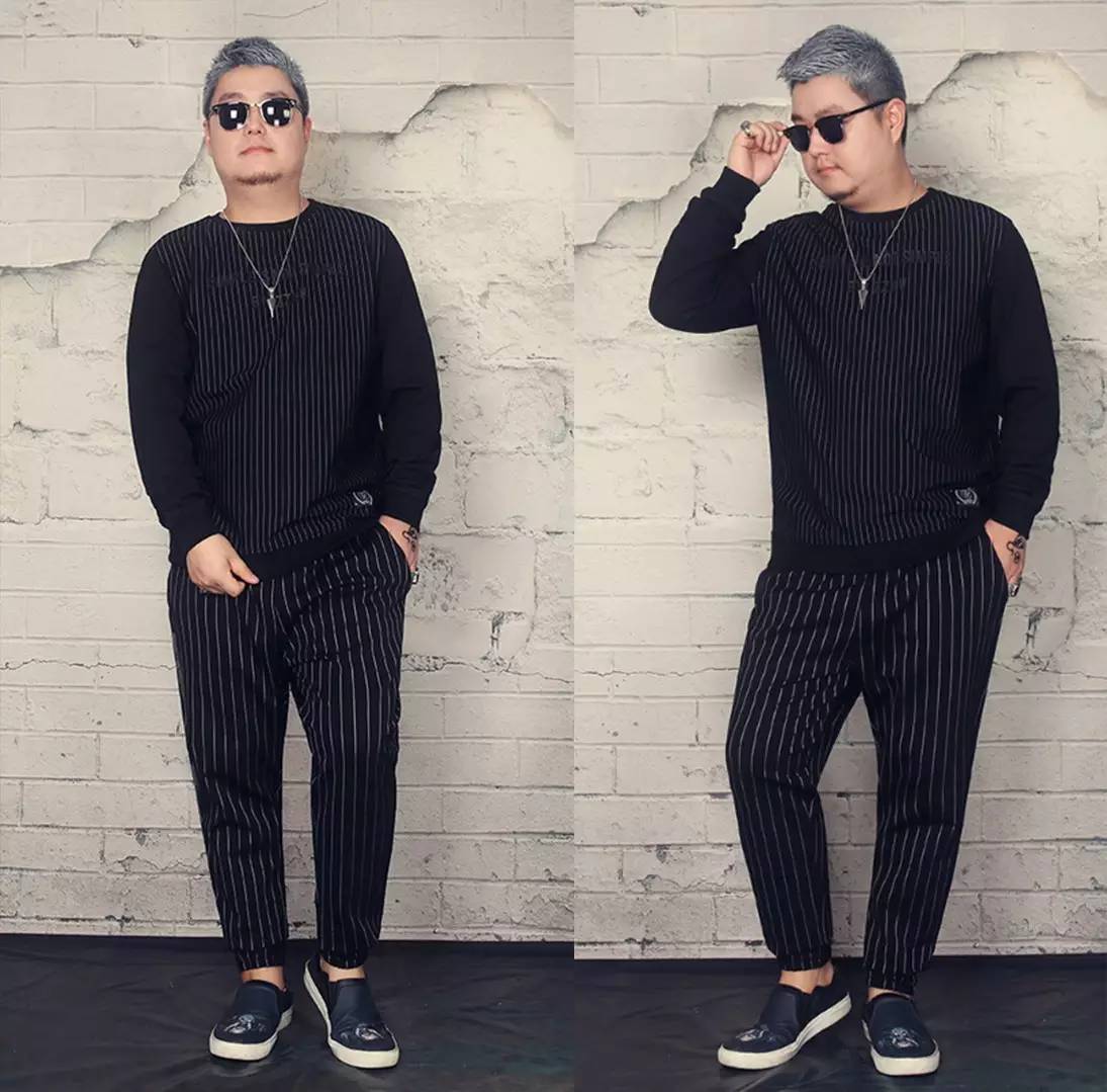 胖子穿上显瘦男士短袖t恤,胖子穿什么衣服既显瘦又好看男