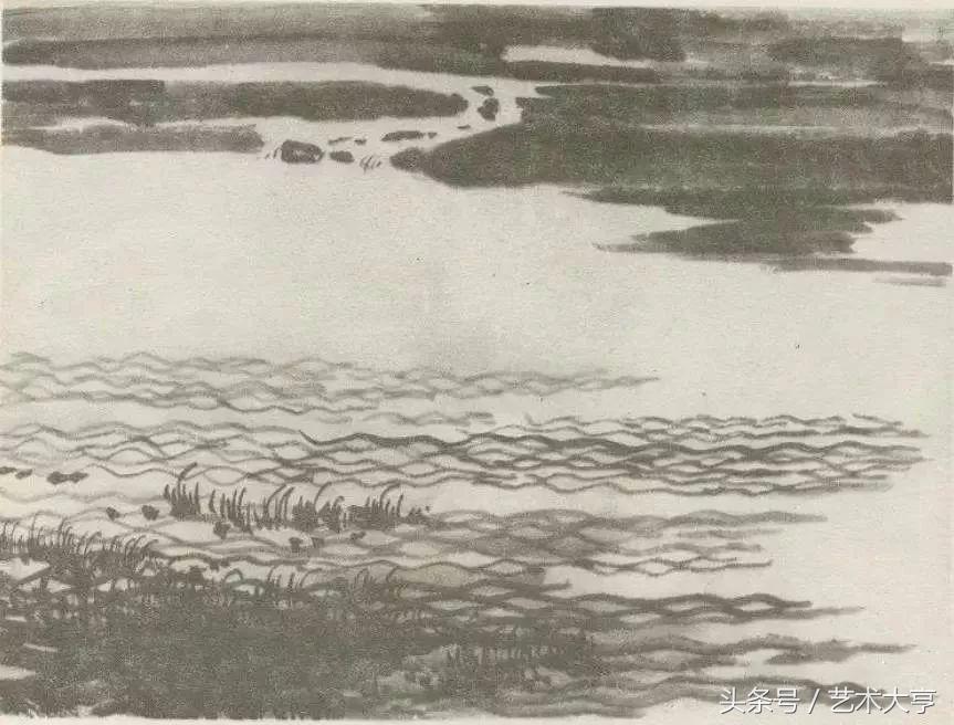 国画怎么画水中的山,画水国画教程