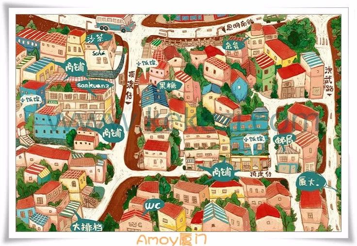 在画画中的真实感悟,厦门手绘地图简笔画