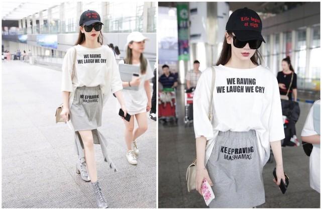 戚薇衬衫写真,戚薇穿搭格纹衬衣