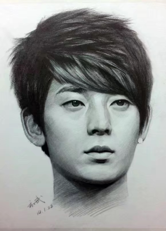 明星素描头像临摹,素描明星头像