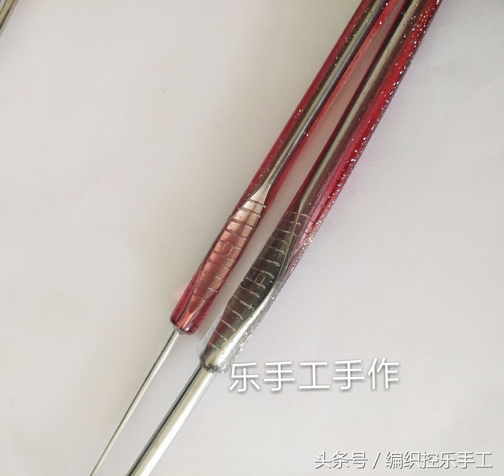 钩针滴胶手柄制作,手工diy粘钩