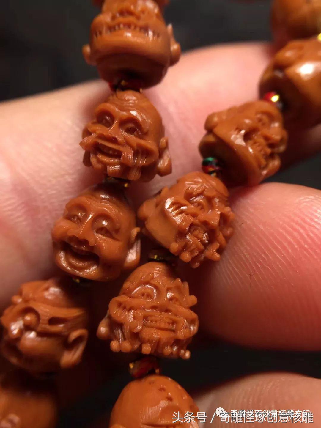 世界顶级极品橄榄核雕十八罗汉,知翠轩橄榄核雕双面十八罗汉价格