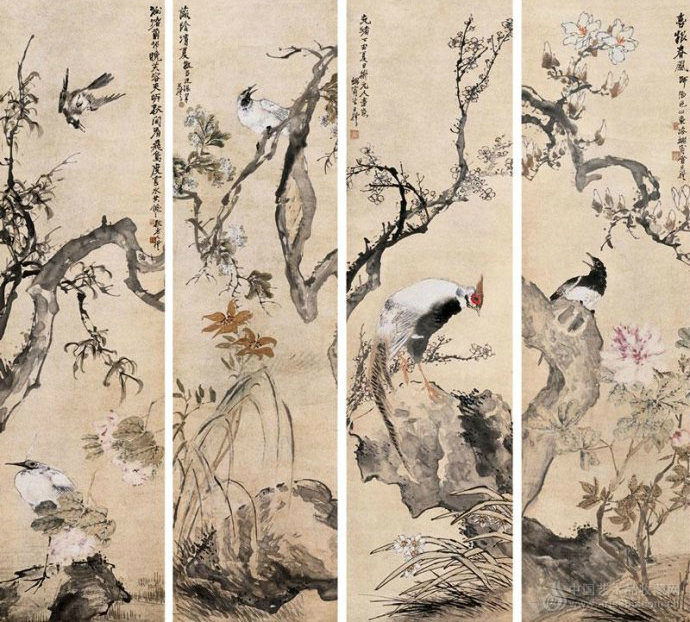 王礼写意花鸟画,陈洪绶人物师承
