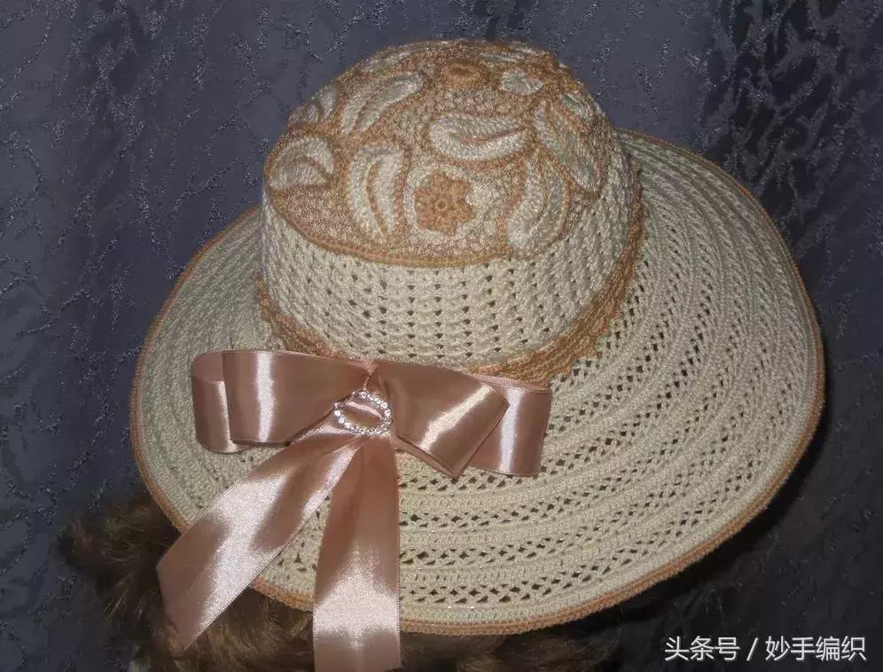 钩太阳遮阳帽全部教程,空心线钩夏季遮阳帽全教程视频