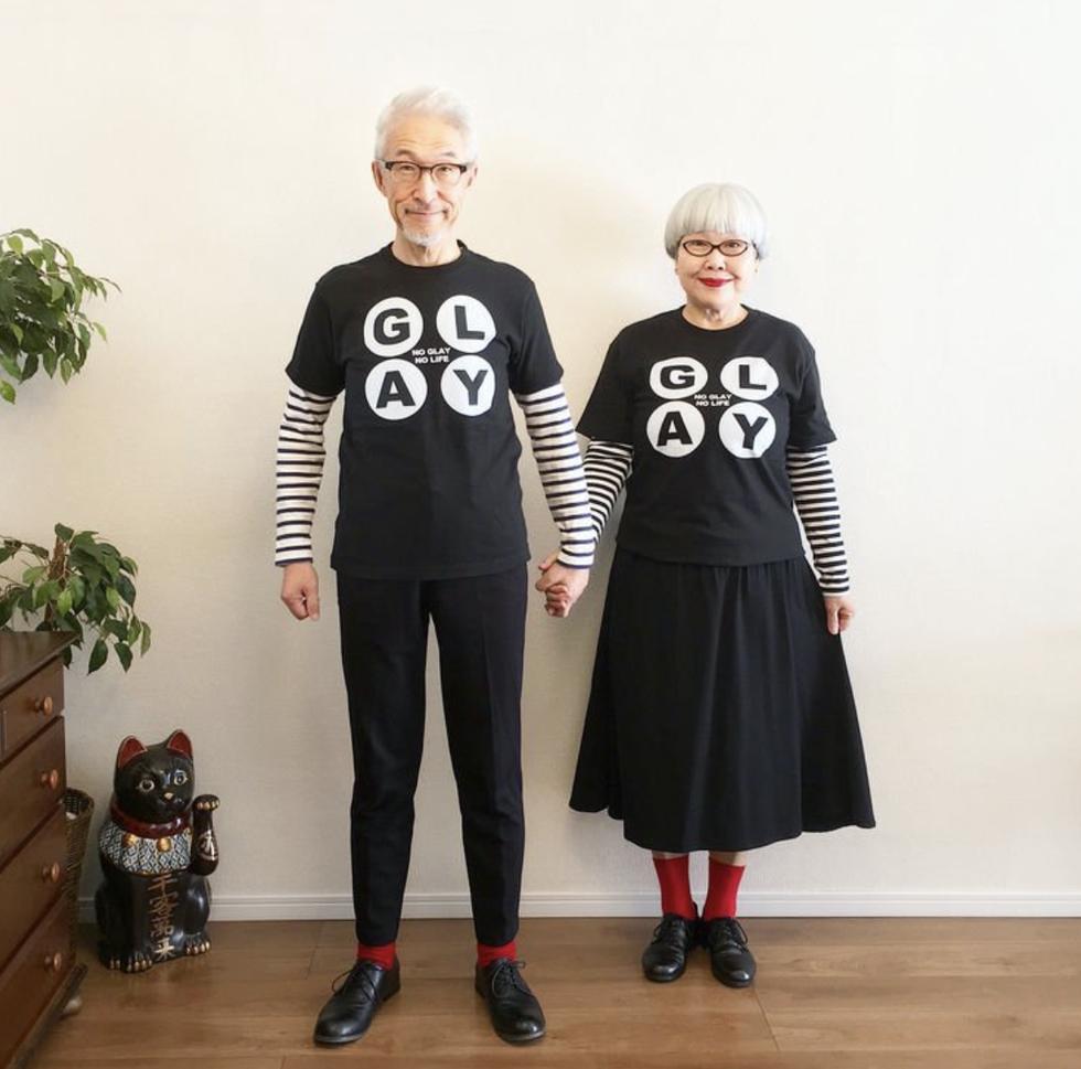 日本网红夫妇穿搭七十岁,日本bonpon夫妇穿搭