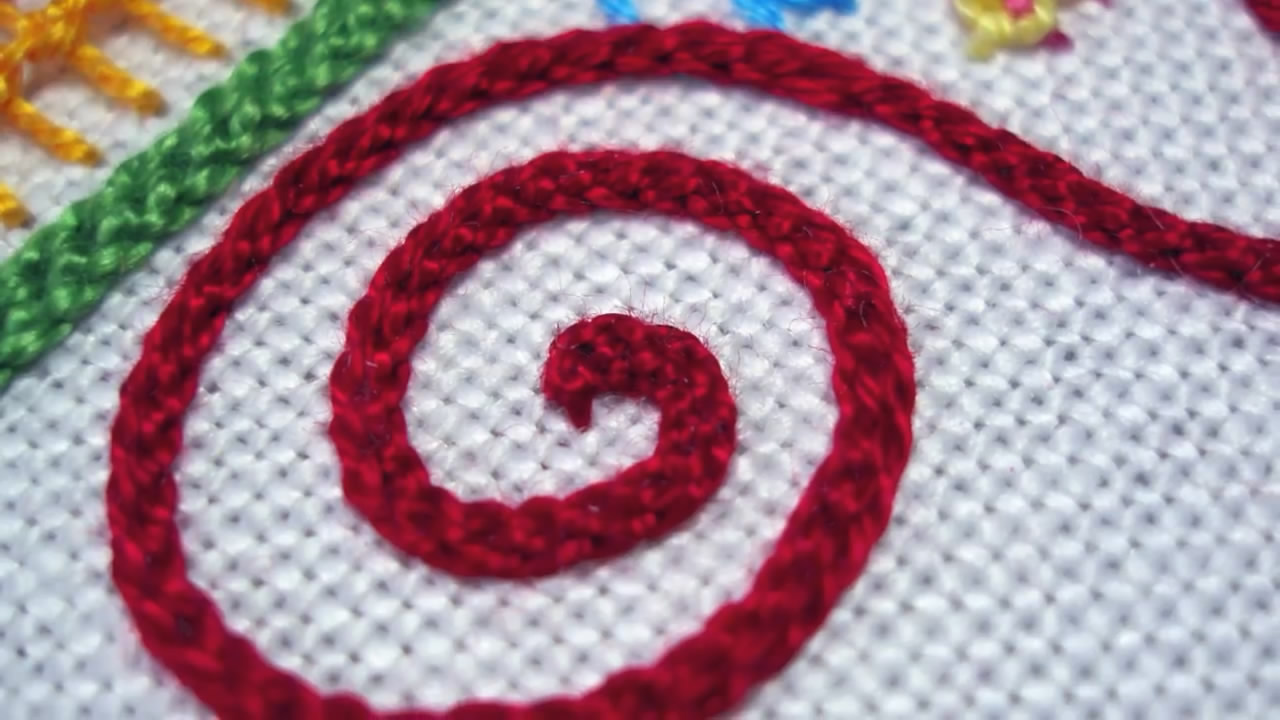 毛线绣花针法简单教程,毛线刺绣120种针法